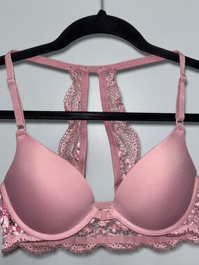 La Senza Obsession Lace Racerback Push-Up Bra - Pink